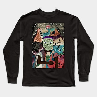 Hanna: A Doodle-Inspired Female Enchantress in the Mystery Night Long Sleeve T-Shirt